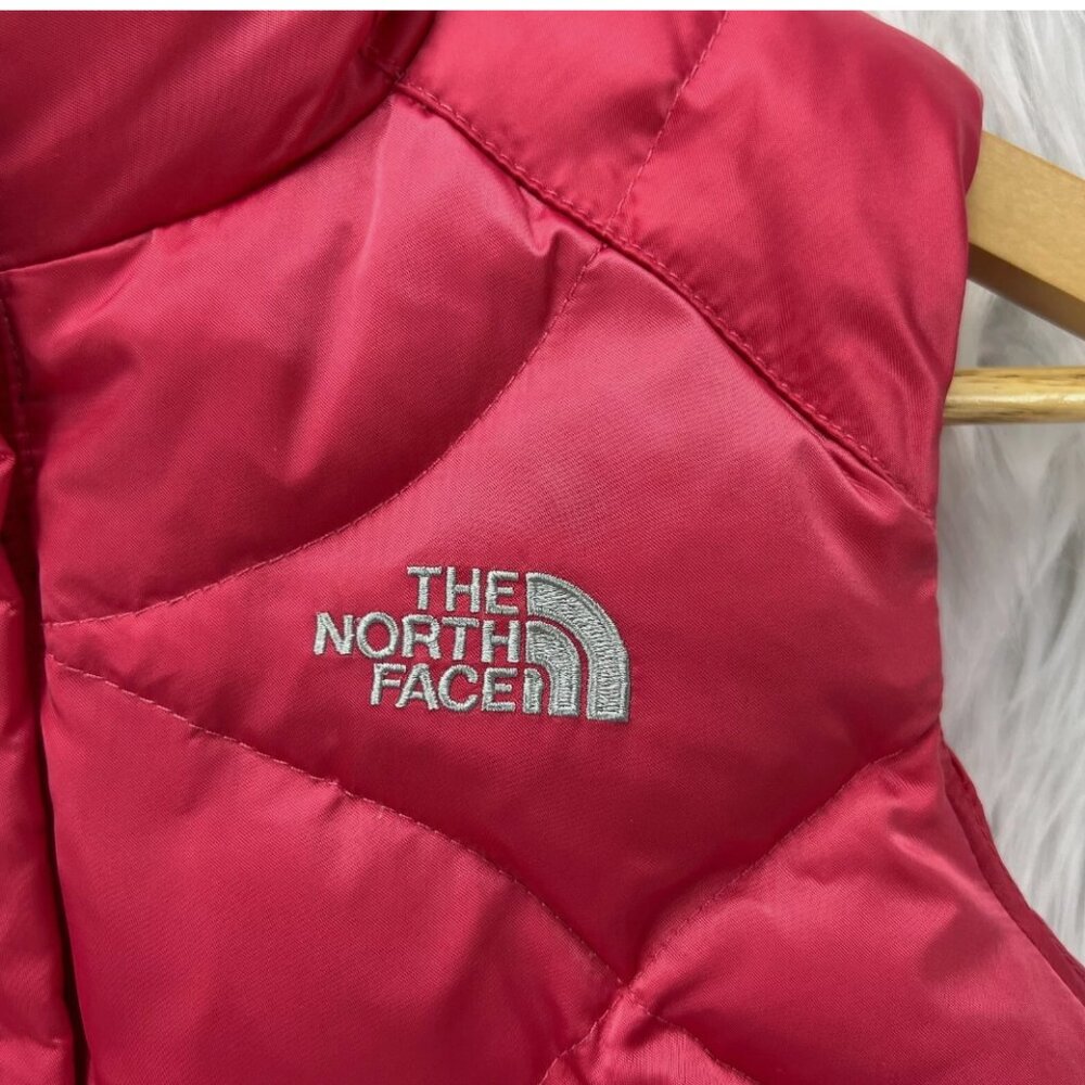 The North Face Bright Pink Vest 550 Goose Down Full Zip Insulated Quilted Winter - Picture 8 of 16